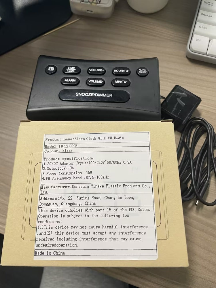 Mobile Desk Bedroom Large Alarm Clock LED Digital Clock Display With FM Radio