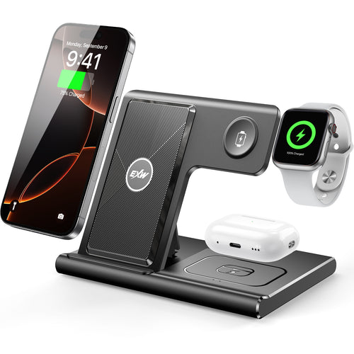 DeskUnivers™ ChargePro 3-in-1 Foldable Wireless Station