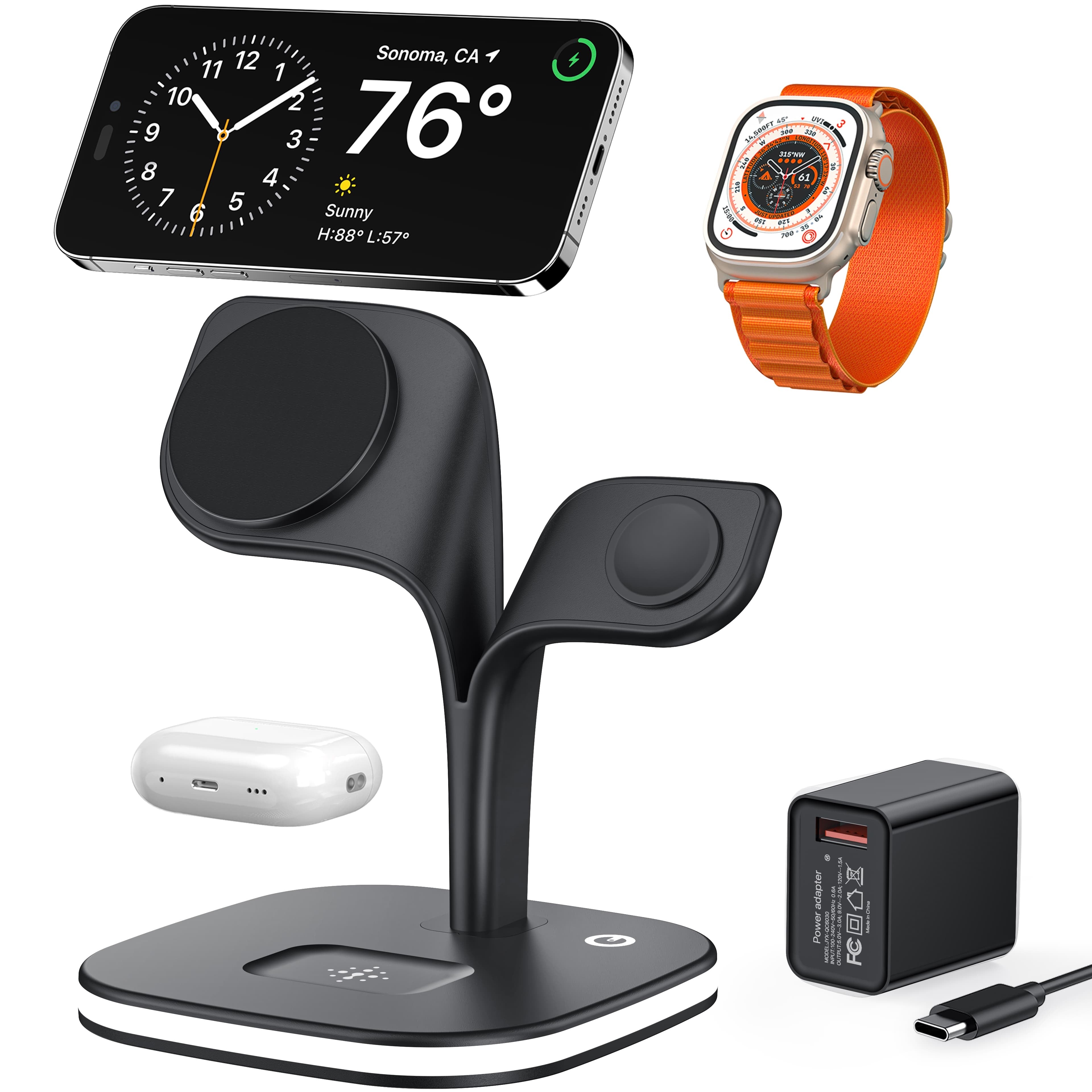 DeskUnivers™ LeafCharge Pro 5-in-1 Wireless Station
