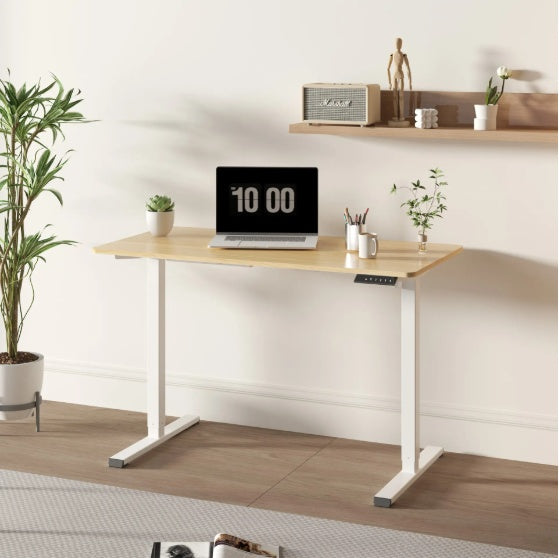DeskUnivers™ Electric Standing Desk – Adjustable Height Workstation (Black Frame + Black Top)