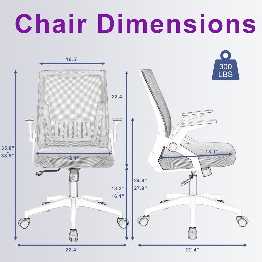 Ergonomic Office Chair Computer Desk Chair Comfy With Adjustable Lumbar Support
